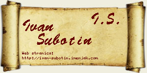 Ivan Subotin vizit kartica